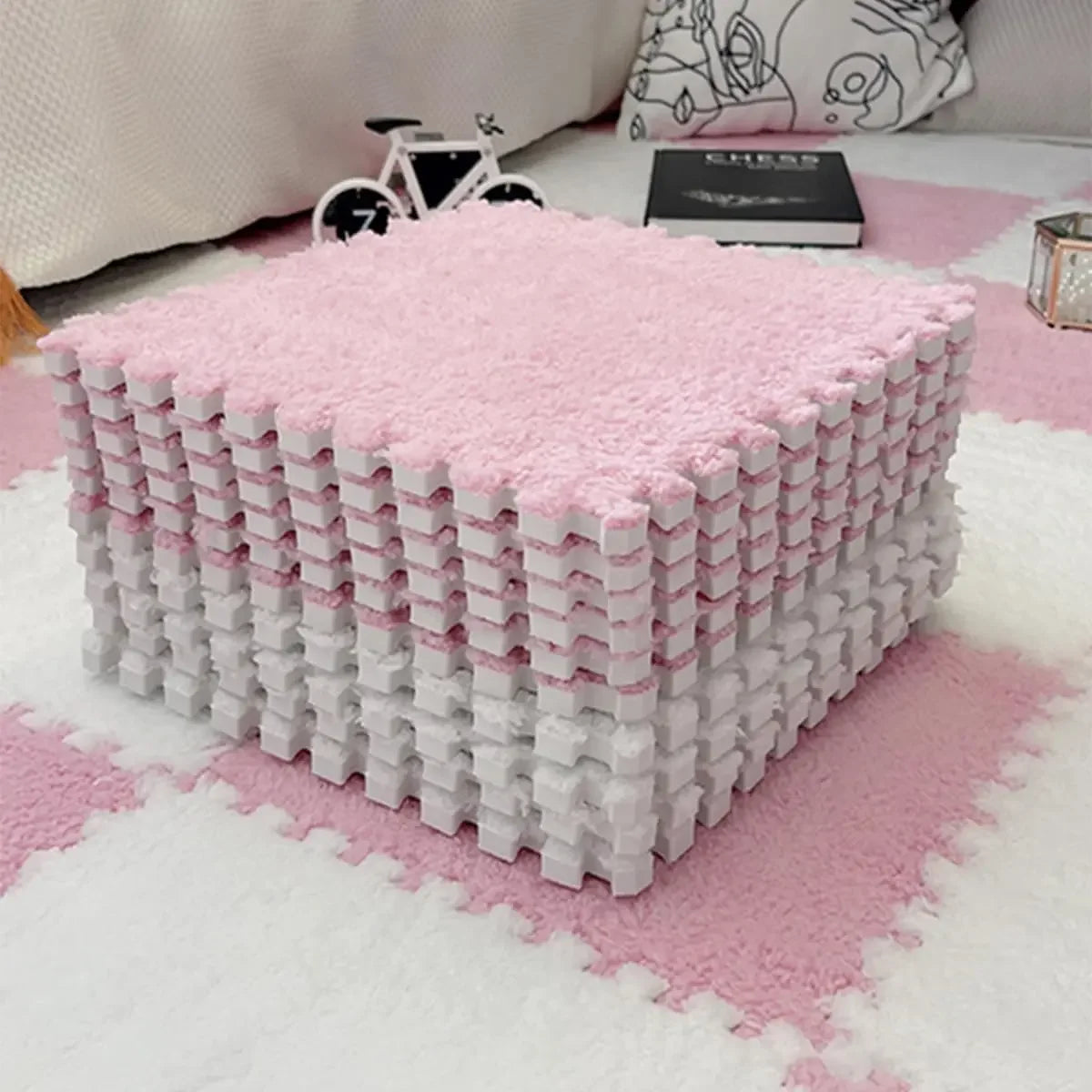 Hemasa Soft Plush Children's Mat Baby Toys Eva Foam Puzzle Carpet Warm Children Play Mats Interlocking Rugs Infant Carpet 30*30*1cm
