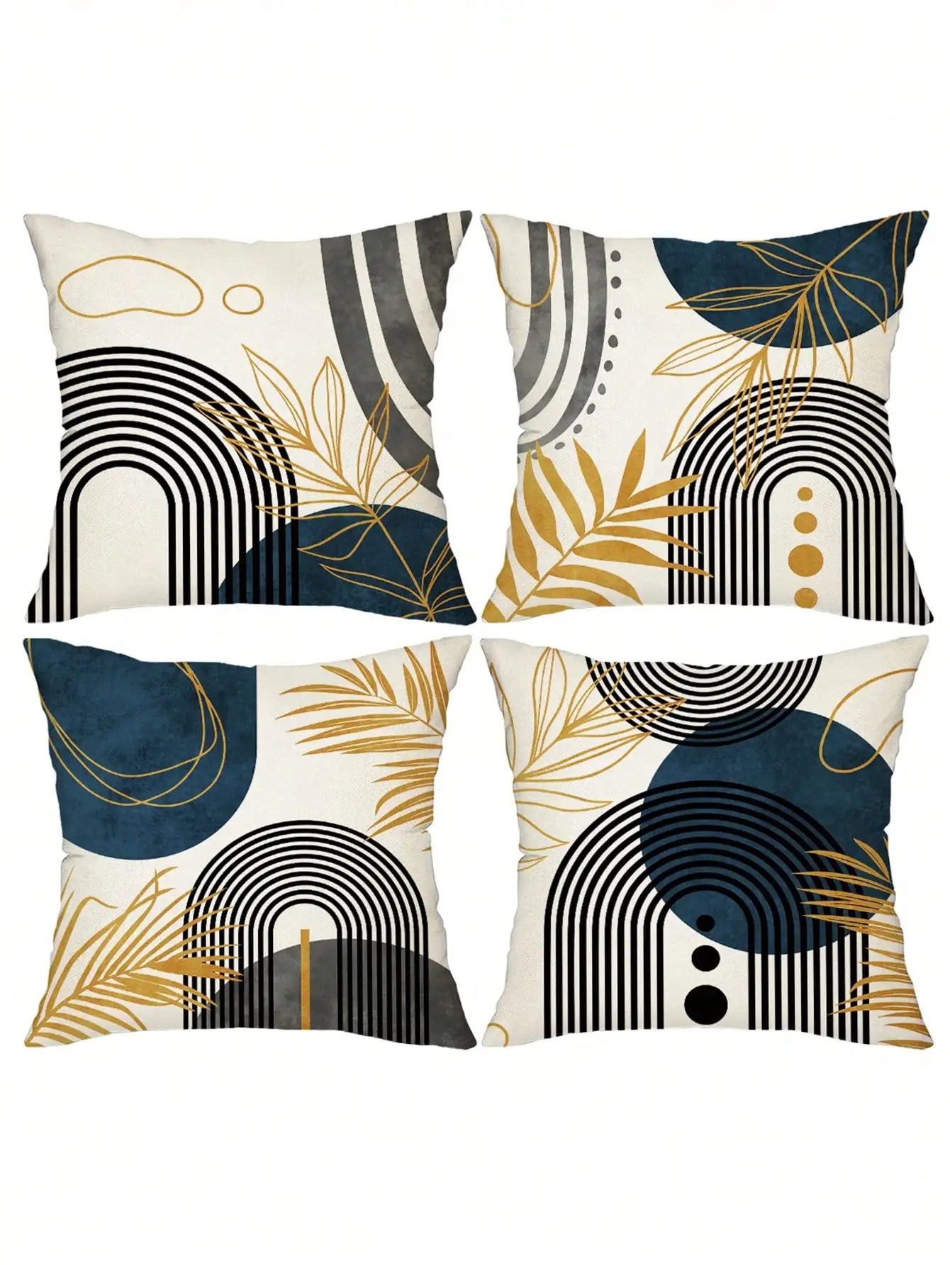 Hemasa 4PCS Geometric Abstract Cushion Cover 45x45CM Modern Bohemian Throw Pillow Cover Decorative Home Cushion for Sofa Bed Pillowcase