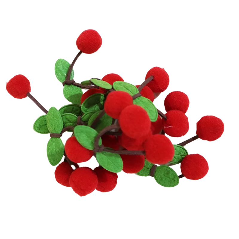 Hemasa Cherry Felt Ball Handmade Garland String Wall Hanging Ornaments Hair Ball Pendant Kids Room Shower Party