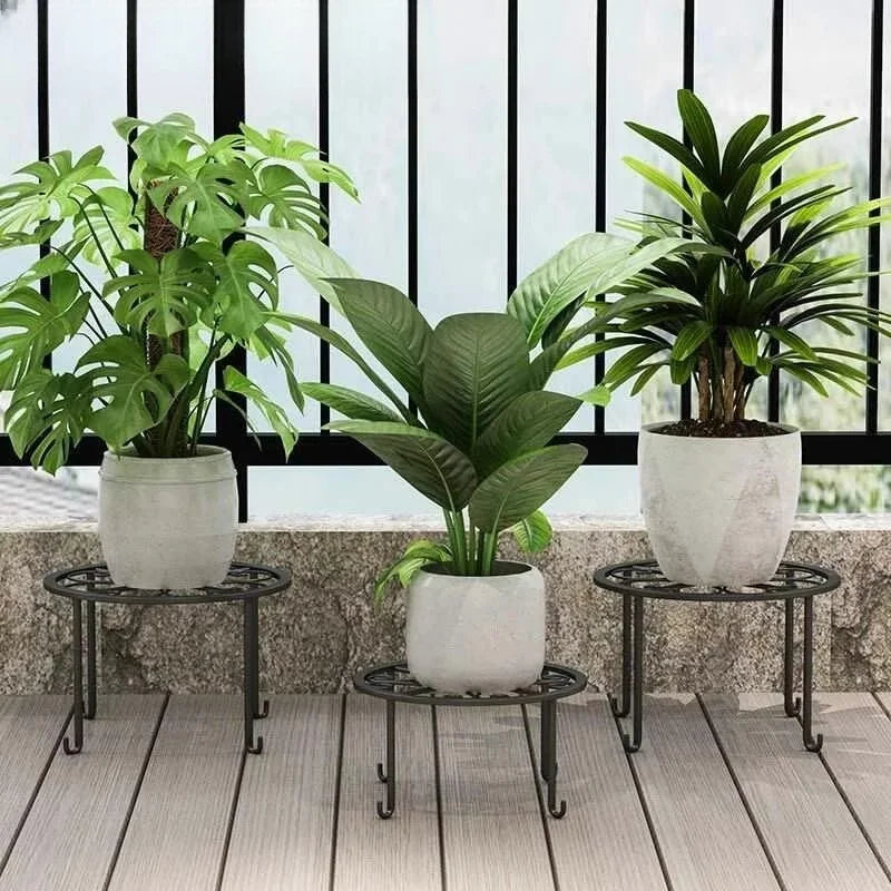 Tejesa Metal Plant Stand Flower Pot Base Holder Stool for Home Garden Indoor Outdoor Flower Plant Display Free Standing Bonsai Holder