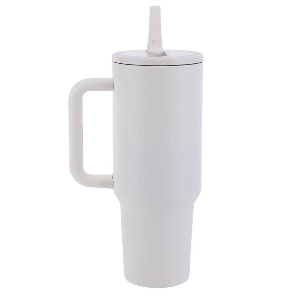 Hemasa Tumbler 40oz Stainless Steel Car Mug with Handle Straws For Thermal Iced Travel Vacuum Insulated Coffee Thermos Cup
