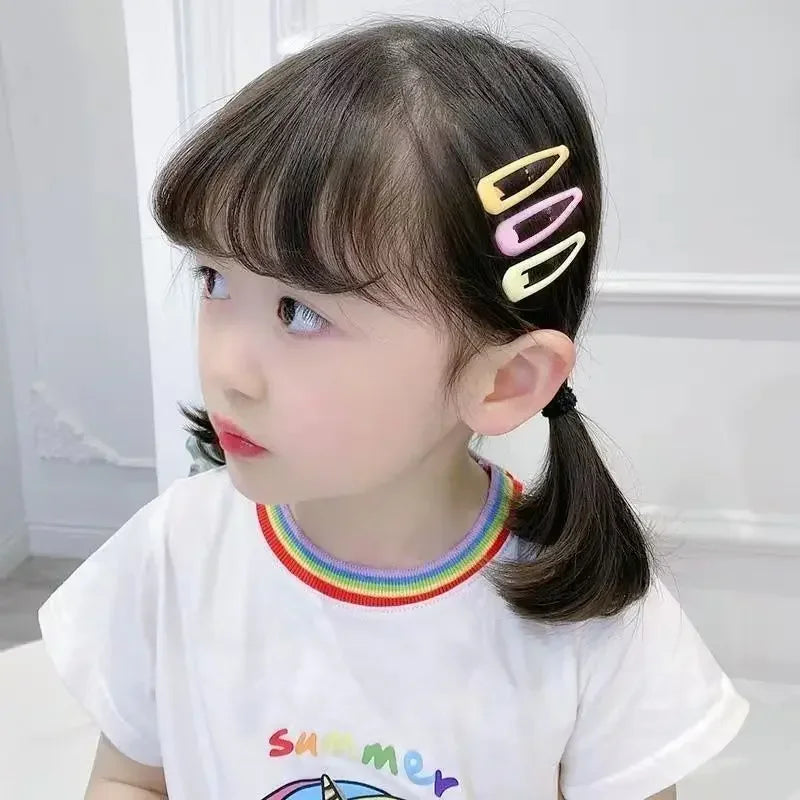 10/40pcs Sweet Waterdrop Snap Hair Clips Women Girls Cute Candy Color Metal BB Hairpins Barrettes Bobby Headwear Slid Pins