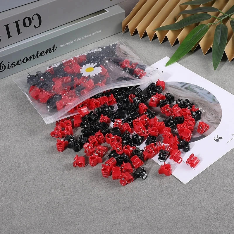 50pcs Girls Small Hair Claw Clips Colorful Plastic Clips Hairpin Flower Heart Mini Multi-Shape Hair Claw Kids Hair Accessories