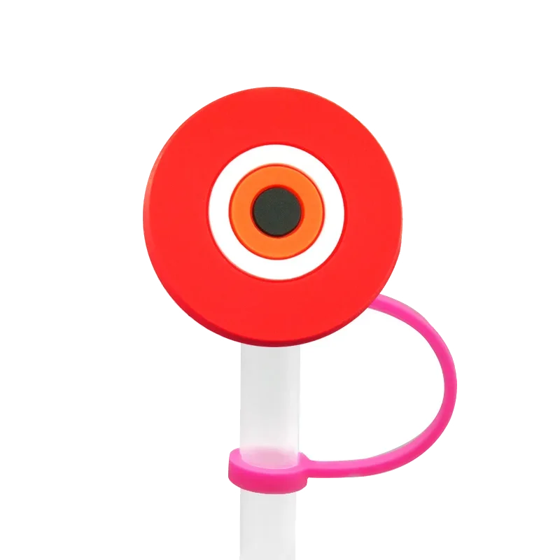 1/7PCS Silicone Colorful Evil Eyes Straw Cover,8mm Reusable Straw Topper Drinking Cup Accessories,Dustproof Straw Cap Gift