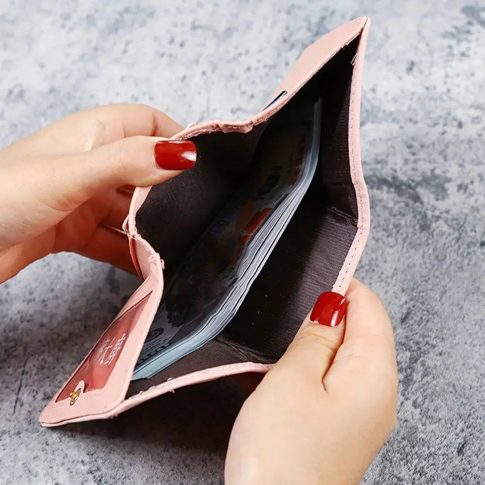 Women Kawaii Animals Short Wallet Money Bags Purse Female Small ID Card Holder Girl Ladies Coin Purses