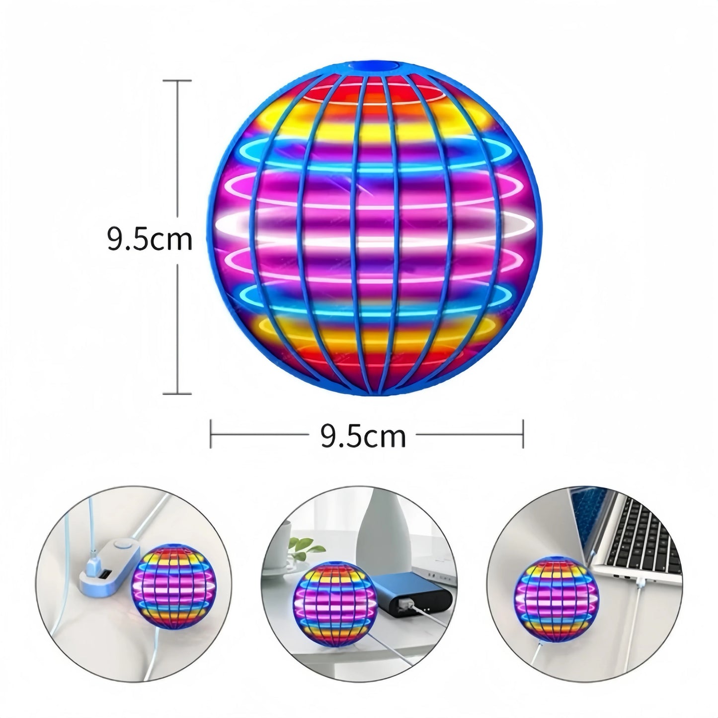 Hemasa Flying Ball Boomerang Flyorb Magic With LED Lights Drone Hover Ball Fly Nova Orb Flying Spinner Fidget Toys Children Gift