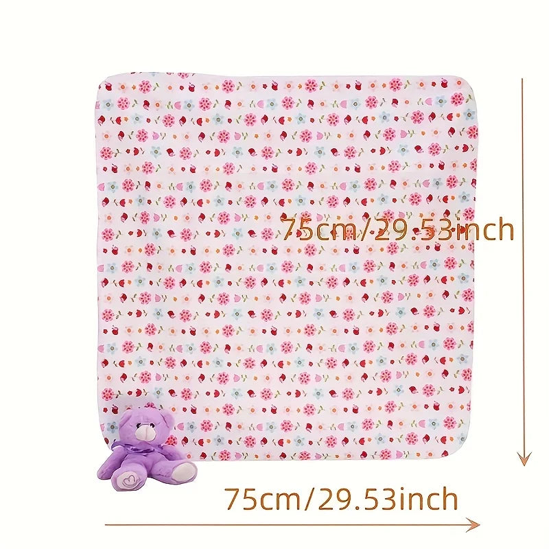 Hemasa 4pcs/pack 100% Cotton Flannel Diapers Supersoft Receiving Baby Blanket Newborn Wrap 76x76cm Baby Bedsheet Print Blanket Swaddle
