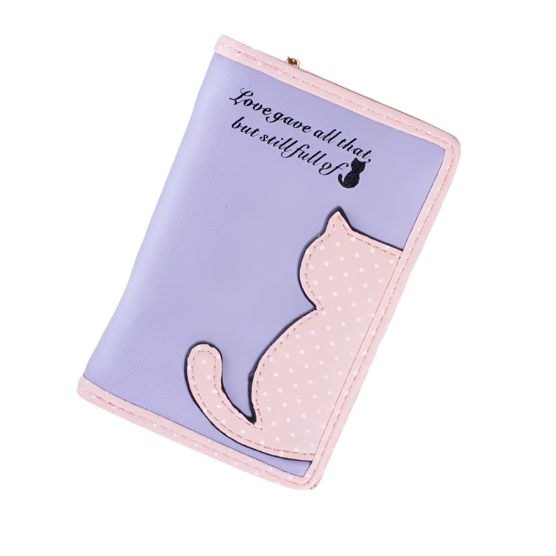 Hemasa  Zip Wallet  Casual  PU Long Large Capacity Coin Purse /Clutch Bag Cute Cat Pattern Wallet
