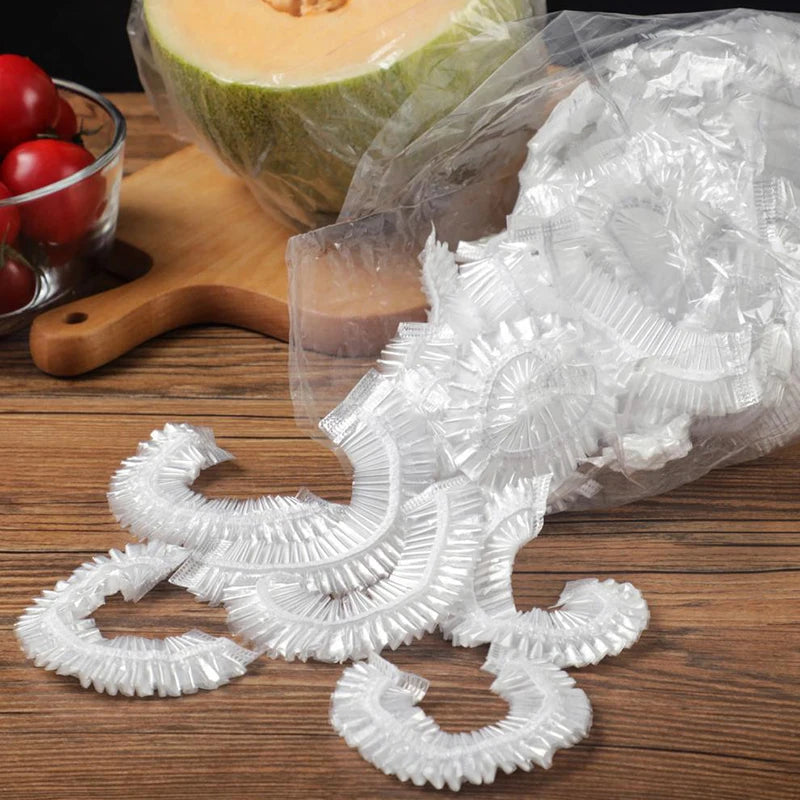 Hemasa 400pcs Reusable Food Wrap Storage Covers Bags for Bowl Elastic Plates  Silicone Lid Cover Kitchen Fruit Plastic Fresh-keeping Seal