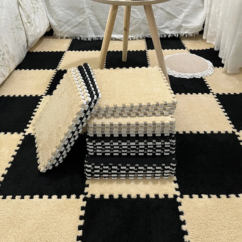 Hemasa Soft Plush Children's Mat Baby Toys Eva Foam Puzzle Carpet Warm Children Play Mats Interlocking Rugs Infant Carpet 30*30*1cm