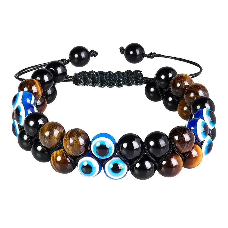 Hemasa   tiger eye handmade double-layer adjustable bracelet