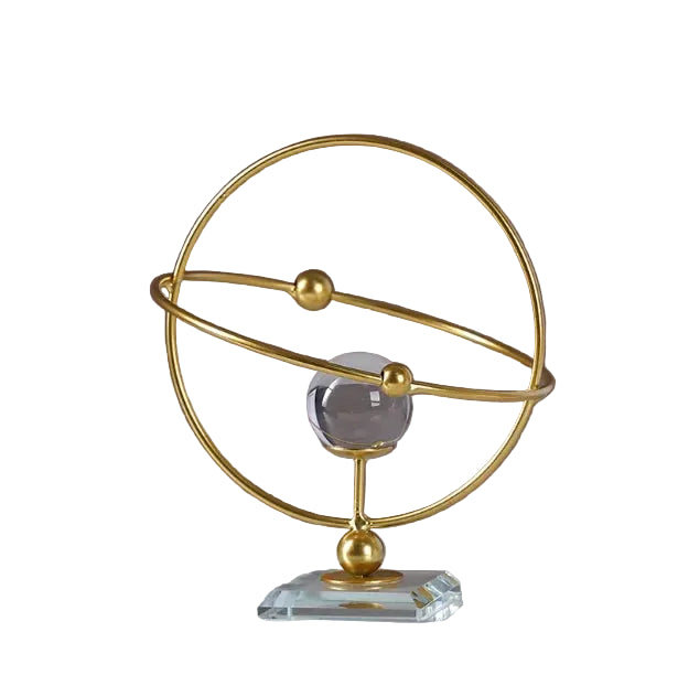 Hemasa Geometric Metal Figurines/ Crystal Ball Model Decorative Crafts/Living Room Desktop Ornaments/ Home Decorati