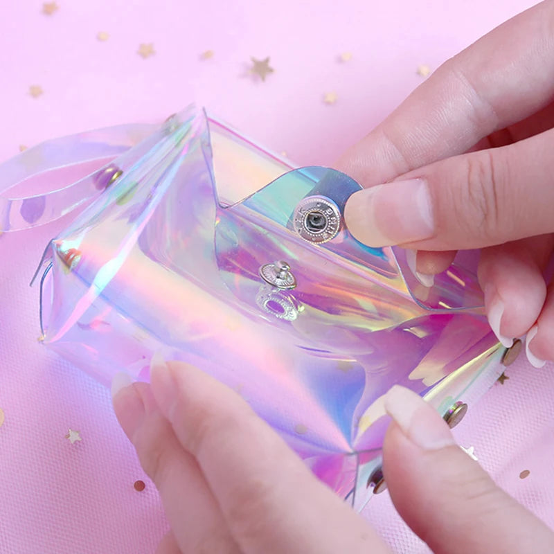 Heamsa Transparent Coin Purse Women Small Wallet Female Change Purses Mini Children's Pocket Wallets Key Card Holder