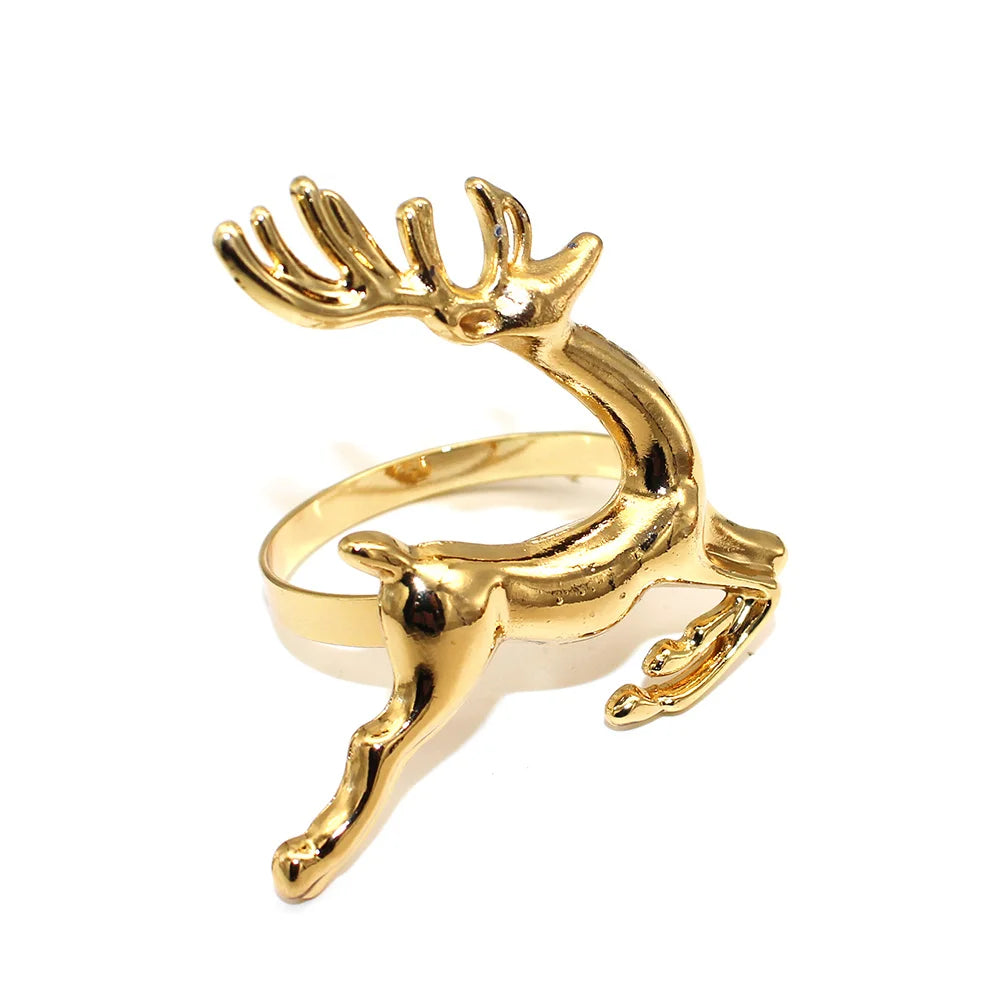6Pcs Christmas Snowflake Napkin Rings for Table Setting Metal Napkin Holder for Home Winter Party Decor Navidad 2024 Noel ERC126