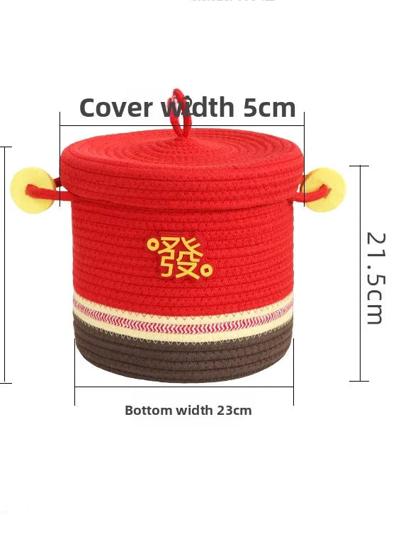 Tejesa Dopne Cotton Tead Woven Storage Basket Cute Living Room Sna Miscellaneous Goods Storage Box Bedroom Cosmetic Organizer...