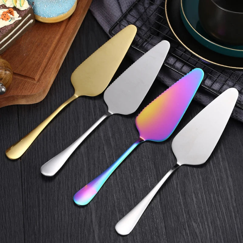 Tejesa 1/2/4pcs Stainless steel cake spatula Birthday cake Gold spatula Family Hotel Birthday Party cake pizza spatula