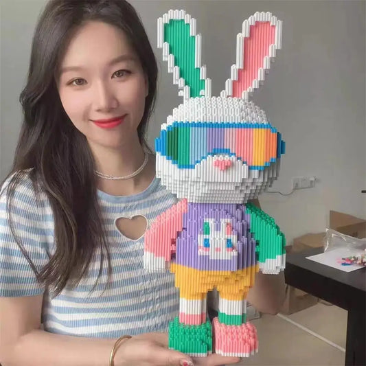 45cm Height 3D Puzzle Graffiti Rabbit Toys Micro Mini Blocks Animal Building Blocks Set 5800 Pieces Model Set for Display Toys