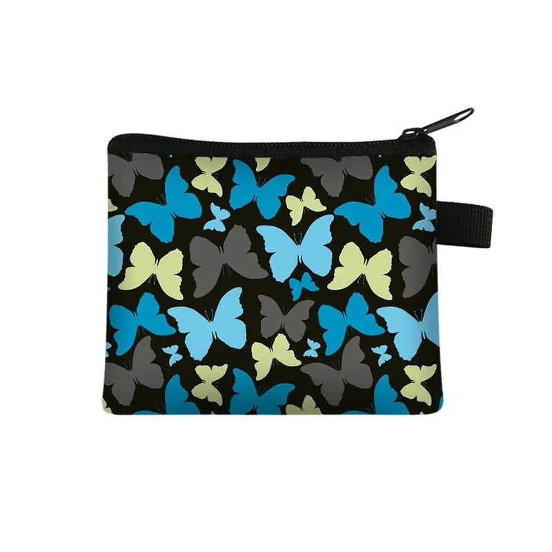 Tejesa Butterfly Printed Zero Wallet Portable Card Bag Coin Key Storage Bags Hand Bag Card Holder monedero mujer carteras Coin Purse
