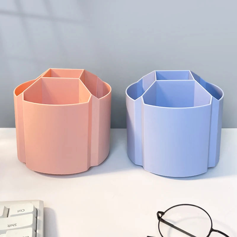 360-degree Rotating Pen Holder Large Capacity Office Desktop Stationery Storage Box Multifunctional Brush Holder Pen Box for Stu