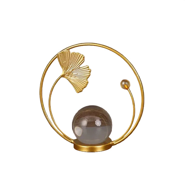 Hemasa Geometric Metal Figurines/ Crystal Ball Model Decorative Crafts/Living Room Desktop Ornaments/ Home Decorati