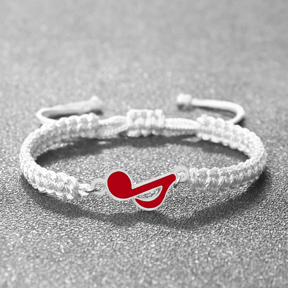 Men and Women Music Note Bracelet Handmade Braided Red Rope Lucky Bracelet Friendship Adjustable Bangle Charm Lover Jewelry Gift