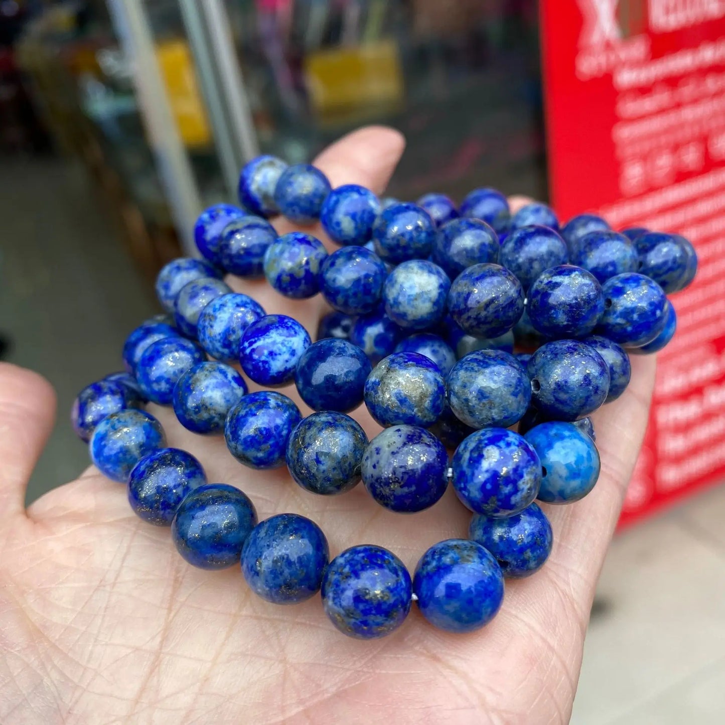 Hemasa Natural Lapis Lazuli Stone Beads  Stretchable Bracelet