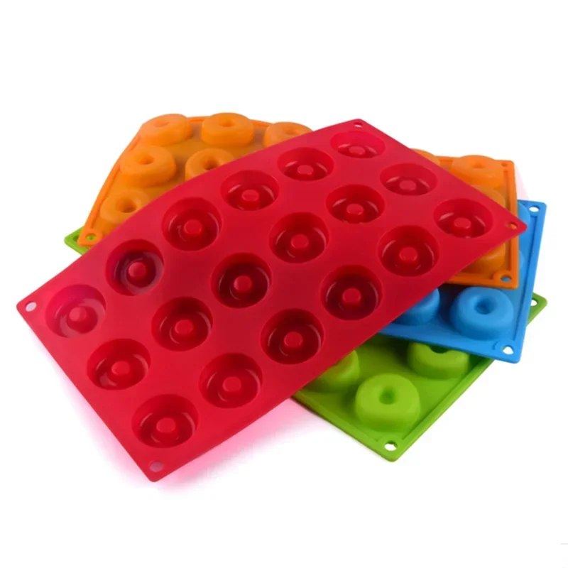 Tejesa Mini Silicone Donut Maker 18 Cavity Non-Stick Chocolate Donut Mold/ Baking Pan Donut Dessert Baking Tray /Bread Pastry Cake Tools