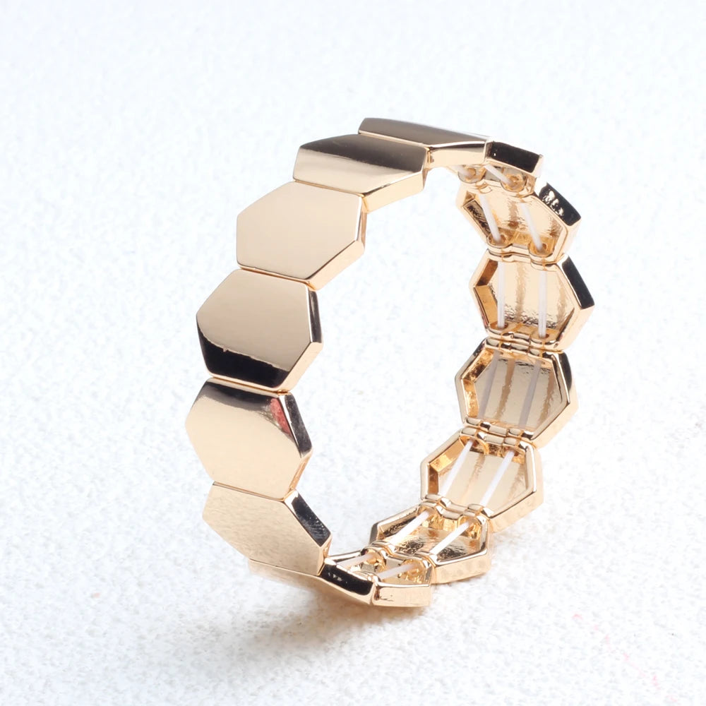 Big Stacked DIY Fashion Enamel Women's Bracelets Bohemian Color Bangle Jewelry Matching Stretch Ladies Bracelet
