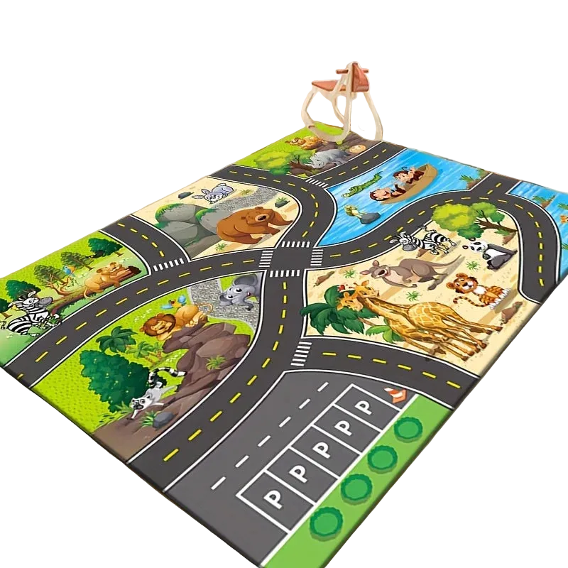 Hemasa  Game Mat / Road Map Car Track Mat/ Educational Traffic Playmat for Bedrooms and Playrooms