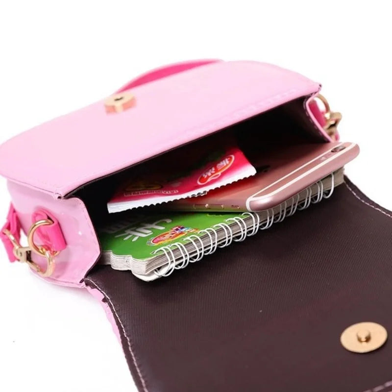 Hello Kitty Purses and Handbags Square Type PU Small Square Bag Lipstick Bag Sanrio Satchels Women Bags Makeup Case Kawaii Purse