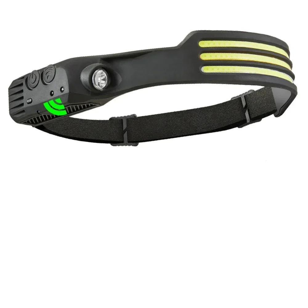 Hemasa COB LED Induction Headlamp USB Rechargeable Lamp with Built-in Battery Outdoor Camping Fishing Light Emergency Working Lantern