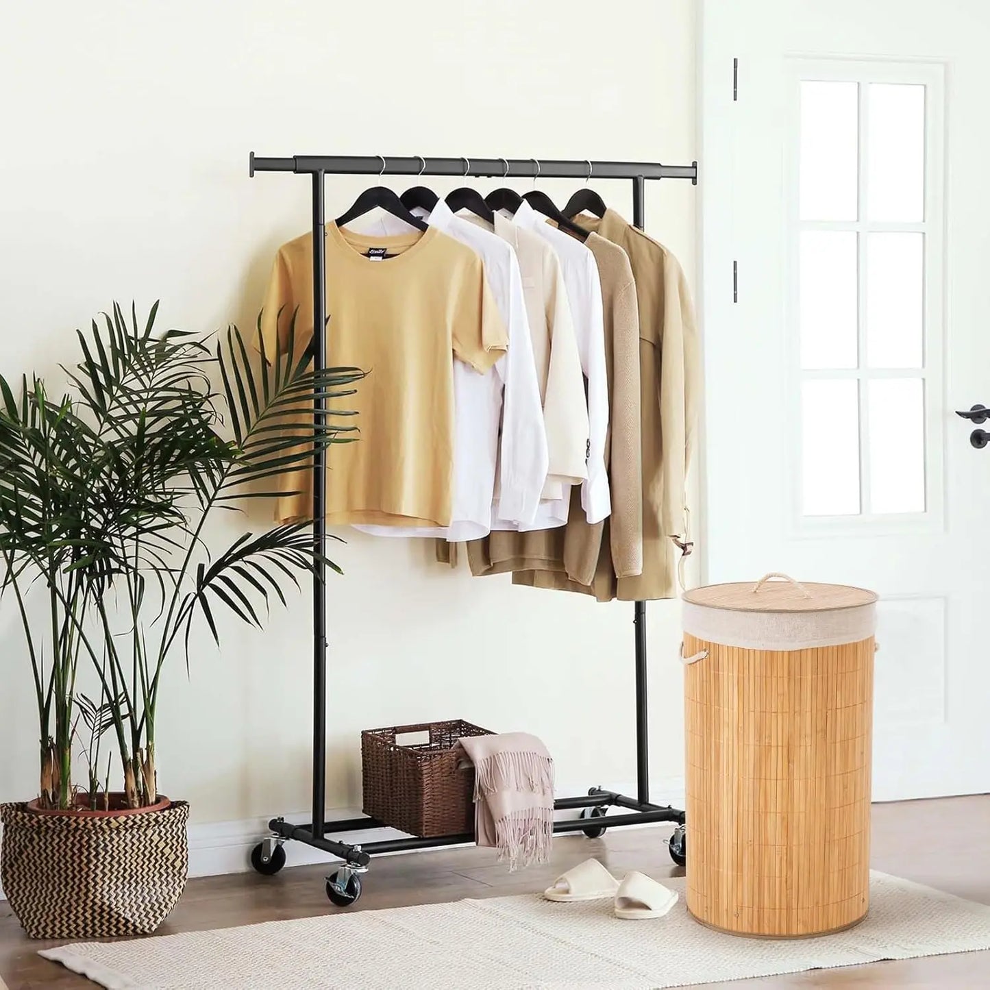 New Natural Bamboo Laundry Basket Portable Bamboo Laundry Hampers With Lid Laundry Hamper Storage Sundries Dirty Clothes Bin