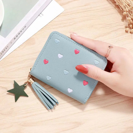 Cute Lady With Zipper Coin Purse Card Holder Money clip Tassel Wallet Money Bags Mini Coin Purse Money Clip