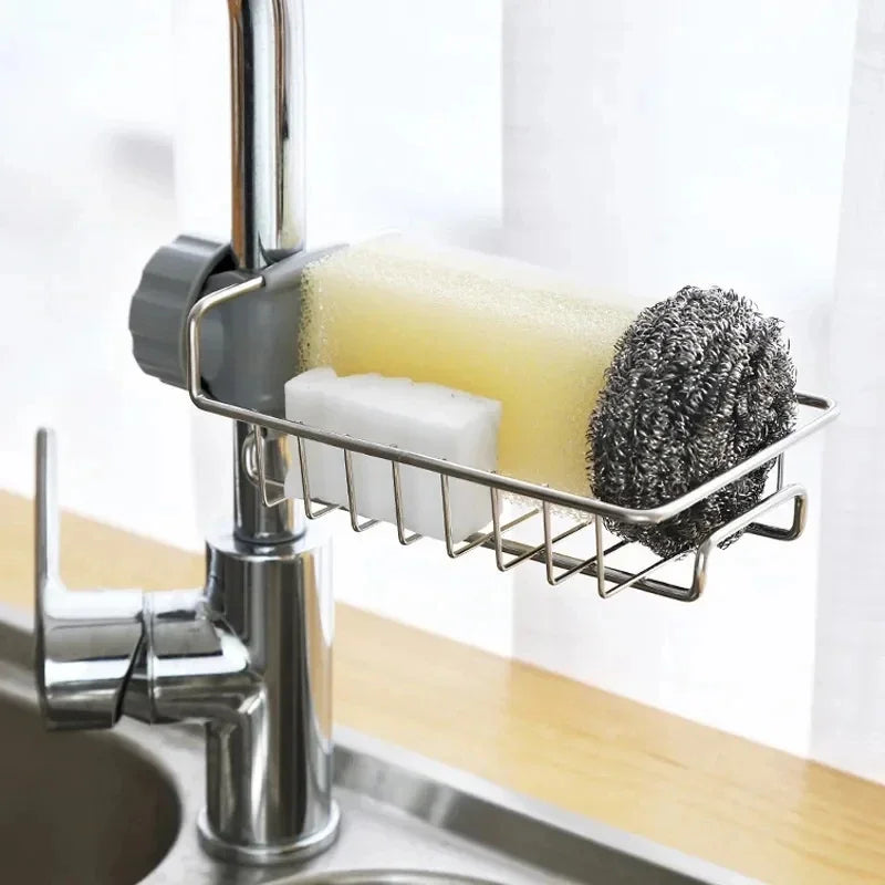 Hemasa Kitchen Stainless Steel Sink Drain Rack Sponge Holder/ Soap Drainer Towel