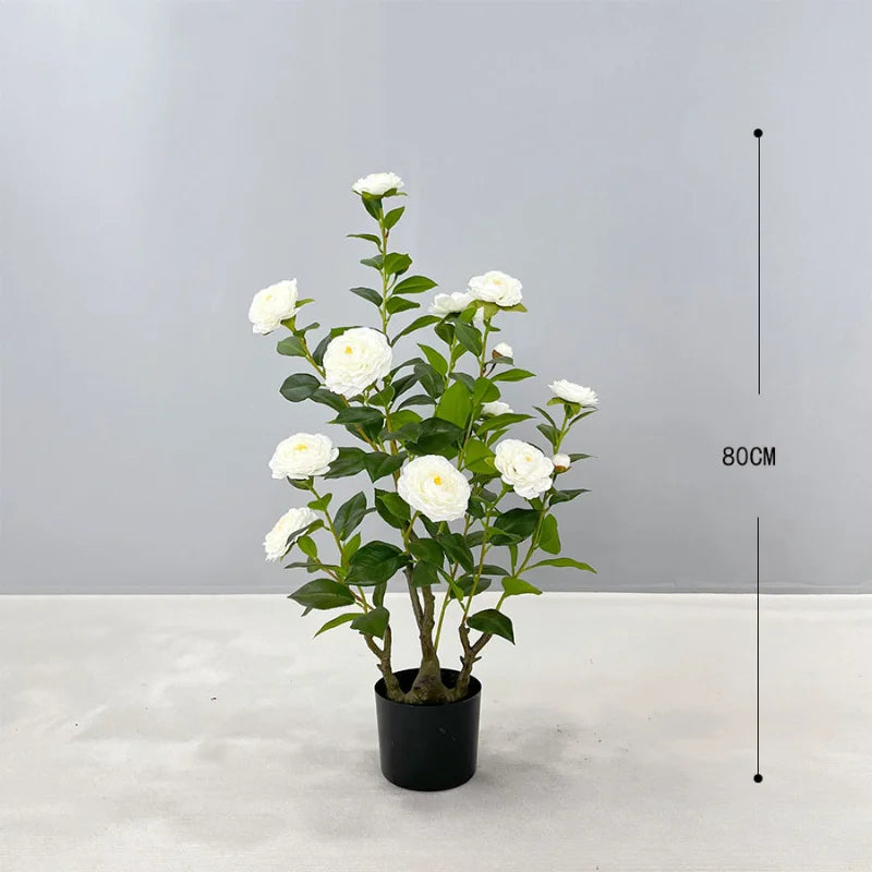Simulation camellia tree camellia artificial simulation green plant potted home decoration floor plant manufacturer wedding came