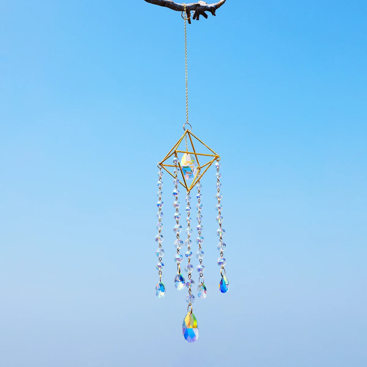 Hemasa Crystal Suncatcher Hanging Wind Chime Sun Catcher Chandelier Light Catcher Rainbow Crystal Prisms