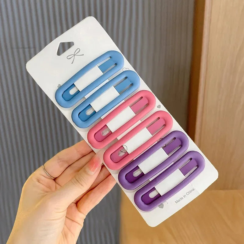 6pc Fashion Practical Versatile Morandi Color BB Hairpin Hair Side Clips for Girls Women Kids Childs Ladies Hair Accessories