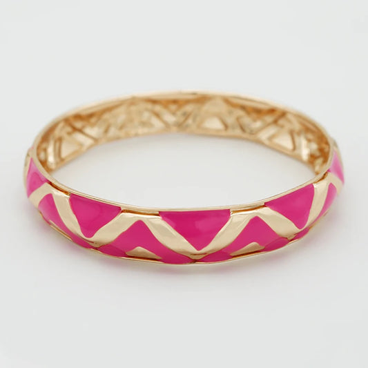 Fuchsia Enamel Metal Bangles For Women New Designed Fashion Trendy Jewelry Accessories Gifts Bohemia Fancy Styles Bijoux MQ069