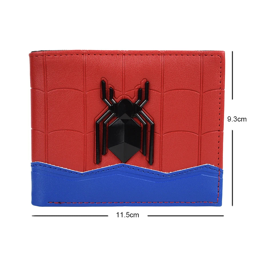 Hemasa Comics Cartoon Spider Man Wallet Metel Design Short Purse with Coin Pocket
