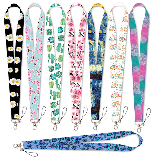 Tejesa 2pcs Beautiful Lanyard Keys Chain Badge Holder ID Credit Card Pass Hang Rope Lariat Mobile Phone Charm Accessories Gifts Wholesale