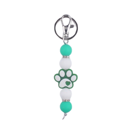 Hemasa Cartoon Dog Paw Handmade Beaded Silicone Key Chains Wristlet Lanyard Bracelet Keyring Women Men New Car Bag Pendant Key Chains