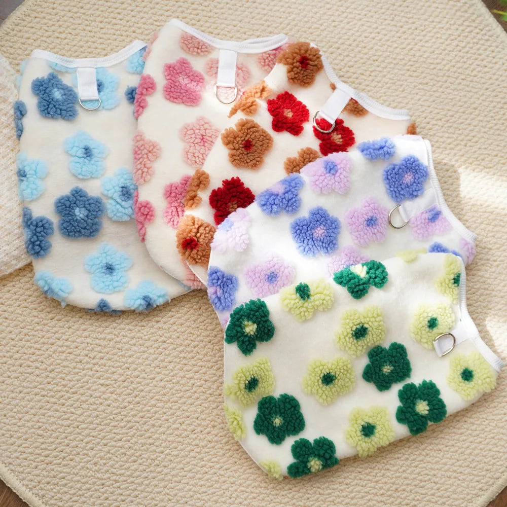 Dog Fleece Vest Warm Sweatshirt Puppy Pullover Coat with Leash D Ring Dachshund Sweaters Yorkie Clothes for Small Medium Dogs