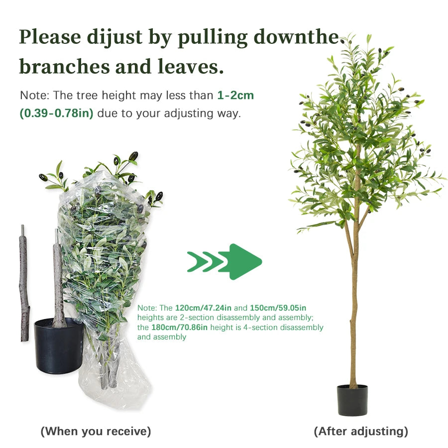 Artificial Olive Tree 120/150/180cm  Room Decoration Detachable Artificial Decorative Plants With Fruit For Home Garden Decor