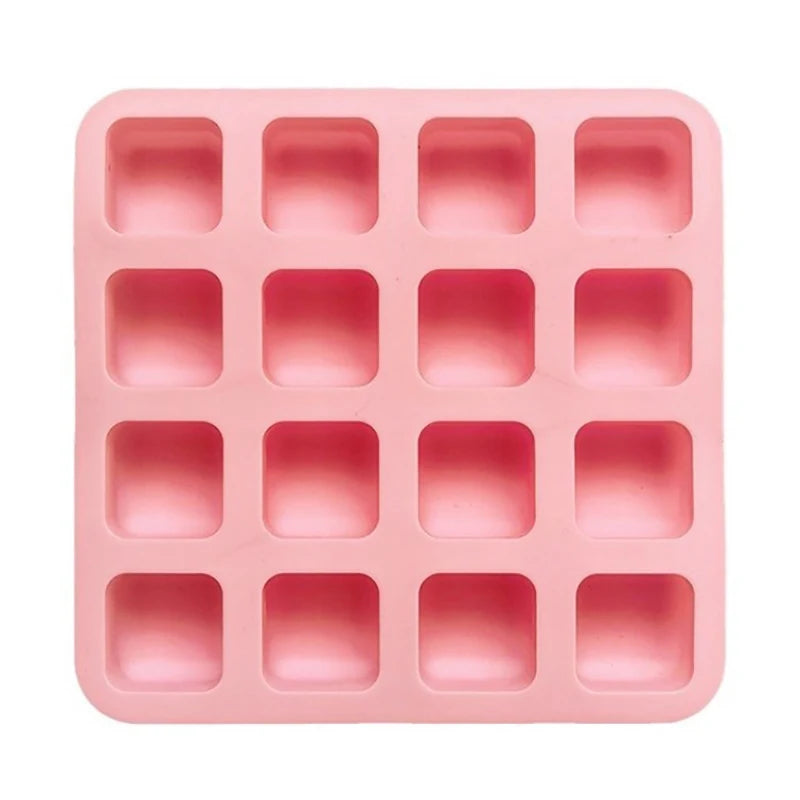 Hemasa 16-Hole Square Chocolate Mold/ Silicone Cake Pudding Dessert Mould