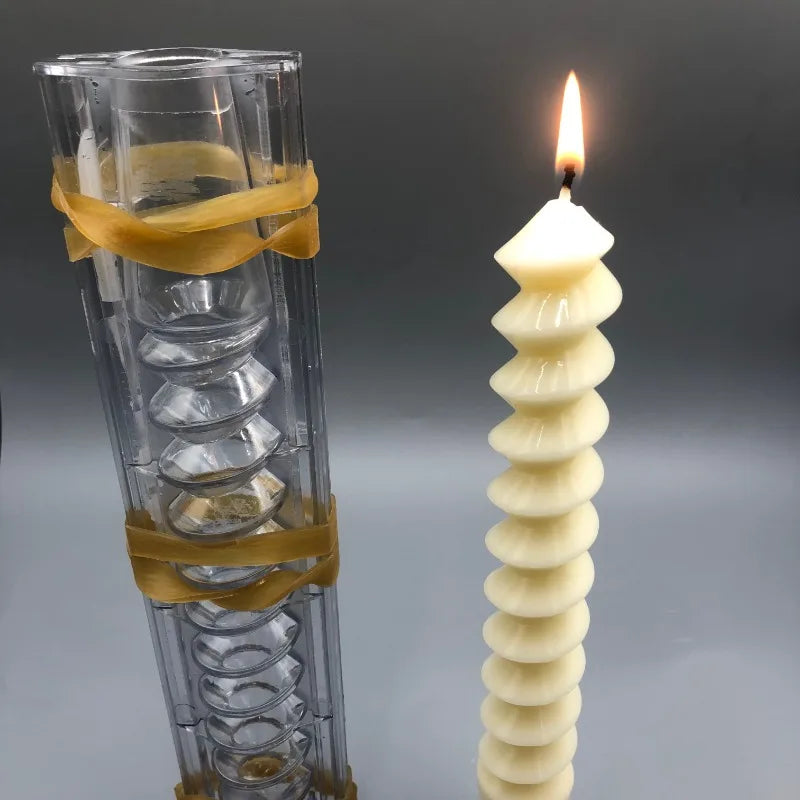 Hemasa 2Pcs 22cm Thread Long Rod Candle Mold, Durable, Easy To Release Mould,PC Plastic Acrylic Mold Kit,DIY Handmade Candle Making Supplies
