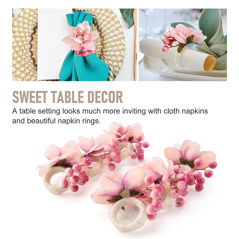 Hemasa Flower Napkin Rings 6Pcs