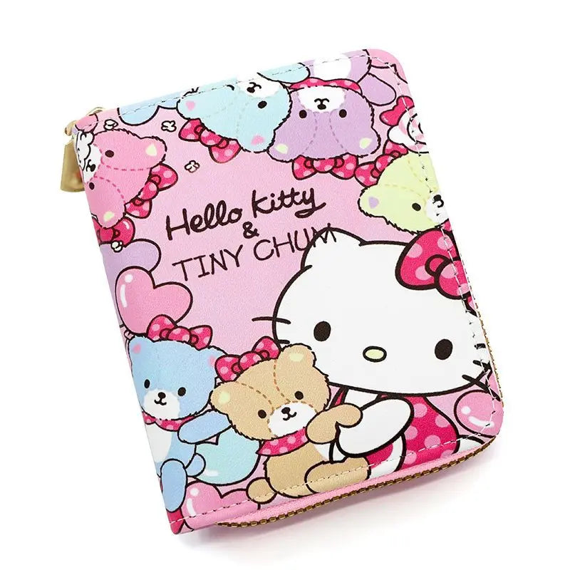 Hemasa Hello Kitty Wallet for Women/Small Short Wallets Zipper Coin Purse for Girls/Students