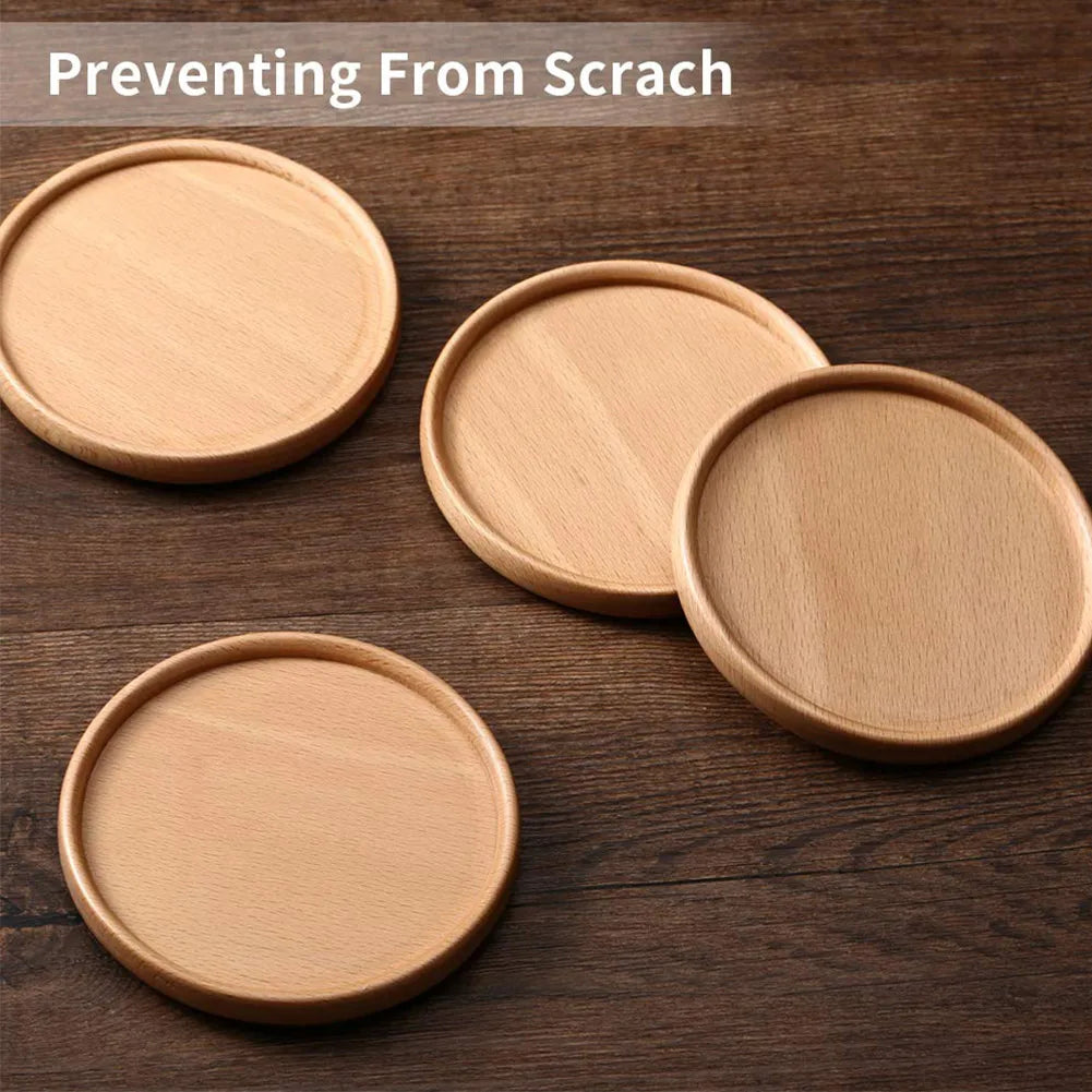 Hemasa Wooden Coaster Cups Placemat /Black Walnut Wood Coaster/ Round Heat Resistant Drink Coasters(Set of 4)