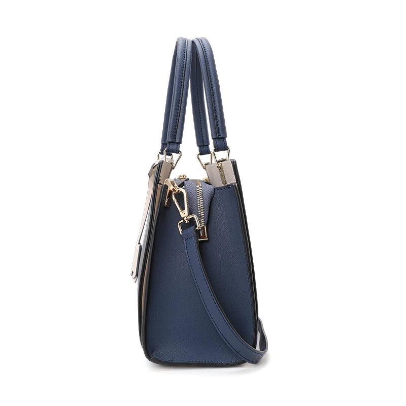 Aidrani Light Luxury Genuine Leather Women's Bag Elegant Contrast Color Handbag High Quality Cowhide Shoulder Bag