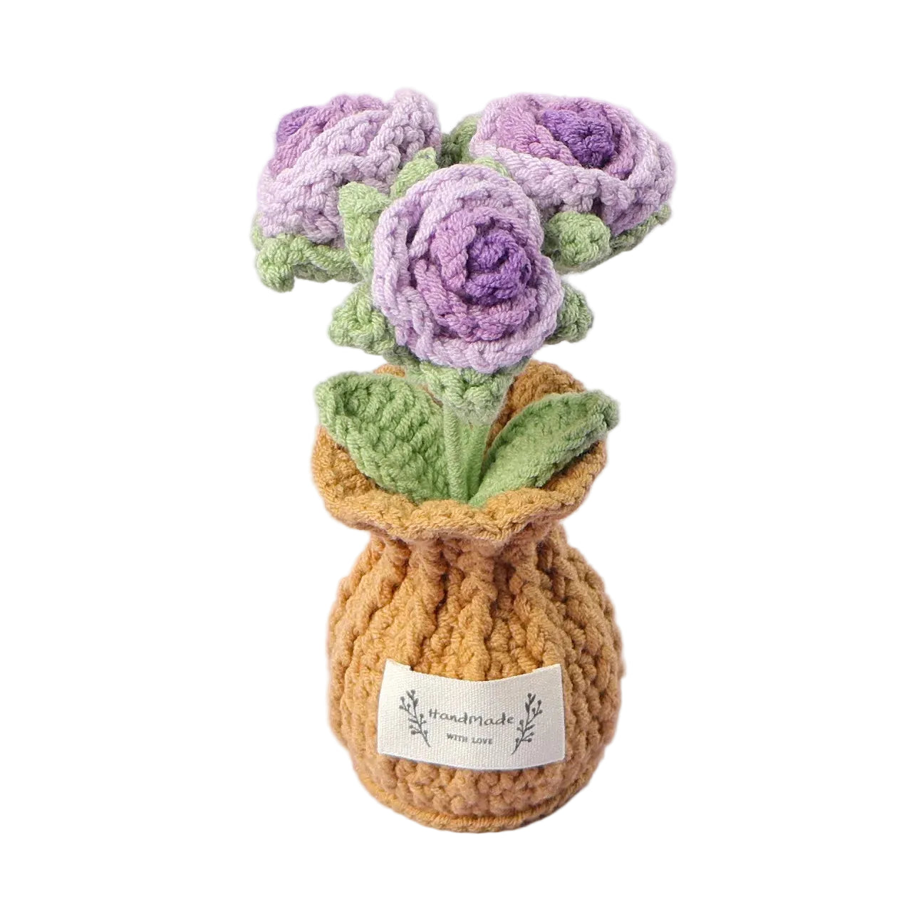 Hemasa Tulips Crochet Flowers with Kintted Potted Sunflowers /Handwoven Plant